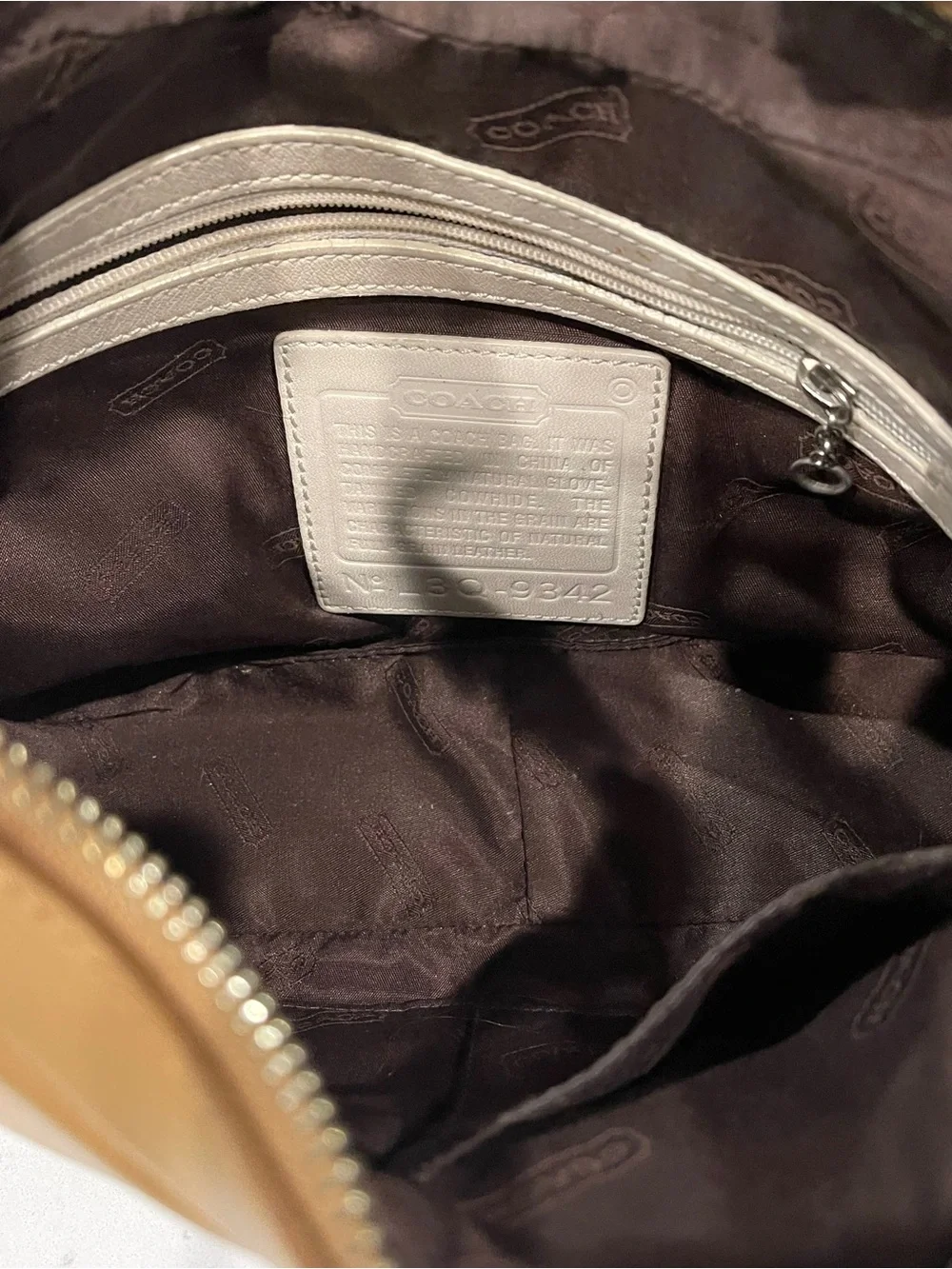 COACH Y2K Ergo 9591 One Shoulder Genuine Leather Bicolor Beige White Bag